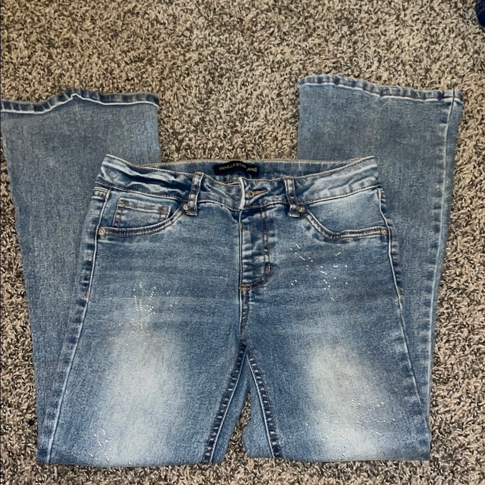 Vanilla Star Bell Bottoms Kids Blue Jeans